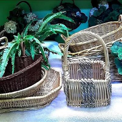 Mystery Lot of Baskets, Faux Flowers & More!