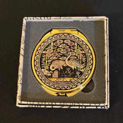 Vintage Damascene Compact mirror 