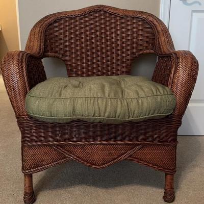 Brown Wicker Armchair