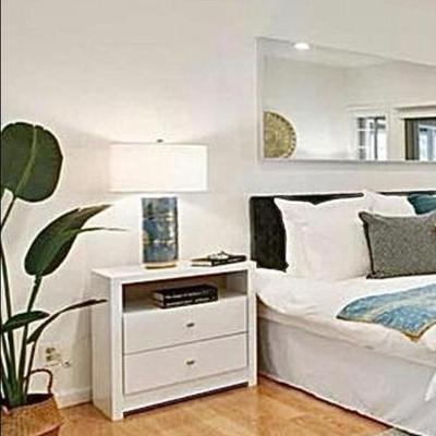 Sale Photo Thumbnail #122: white 2 drawer transitional nightstands  (QTY 2)