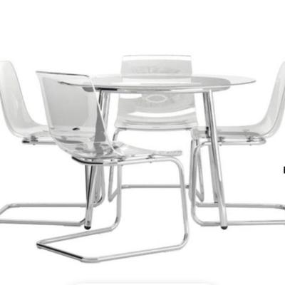 Sale Photo Thumbnail #76: round chrome and glass dining (chairs not available)