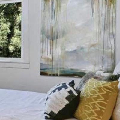 Sale Photo Thumbnail #291: ORIGINAL Art tropic rain oil on canvas  