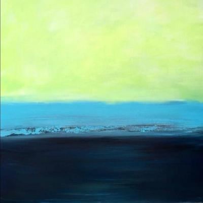 Sale Photo Thumbnail #256: Blue to green   36 x36  acrylic on canvas