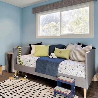 Sale Photo Thumbnail #104:   Gray tailored high back daybed