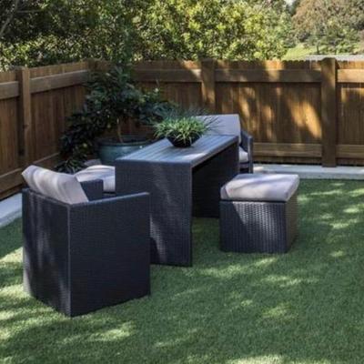 Sale Photo Thumbnail #231: Outdoor woven narrow bar and ottomans set of 3 