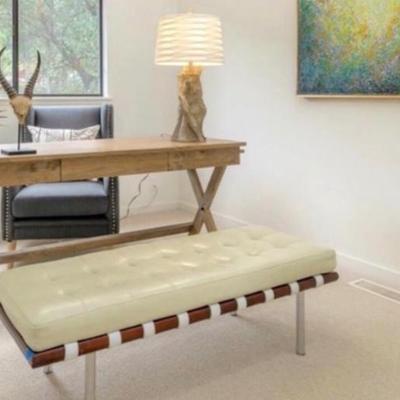 Sale Photo Thumbnail #197: Modern bench in white or black (qty 2 white / 2 black)  
