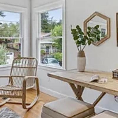 Sale Photo Thumbnail #36:  Boho open weave rocker