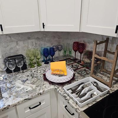 Sale Photo Thumbnail #116: Various Glass Wine Glasses