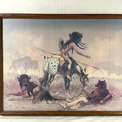 Framed Native American–Themed Art Print – Signed & Numbered