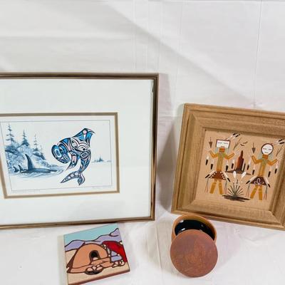 Native American Art – Navajo Sand Paintin, Michael Duncan Print, Mag Mor Tile & Studio Pottery