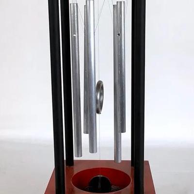 EnviraScape Tabletop Relaxation Fountain with Wind Chimes, Wood Finish