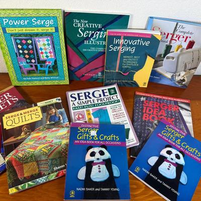 Assorted Books On Serging - Hardback And Paperback