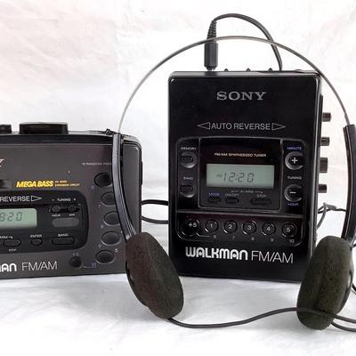 2 Sony Walkman Cassette Players – FM/AM Radios