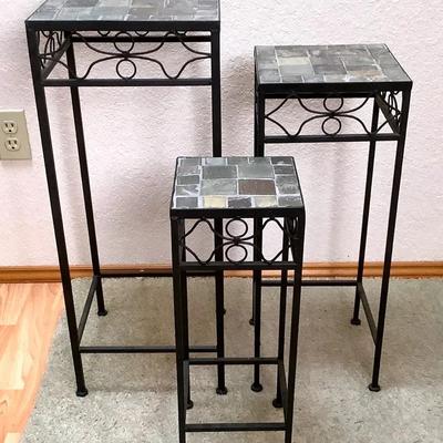 3 Nesting Tables - Tile And Iron