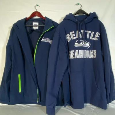 Seattle Seahawks Hoodie & Zip Jacket Lot of 2 – NFL Team Apparel – Navy Blue Fan Wear