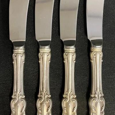 Reed & Barton Marlborough Sterling Handle & Mirror Stele Set Of 4 Butter Spreaders #2