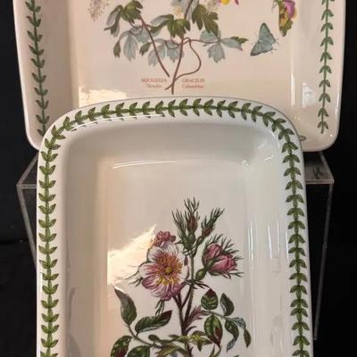 Portmeinion Botanic Garden “ Dog Rose” Serve Dish/ Aquilegia Gracilis Baking Dish 