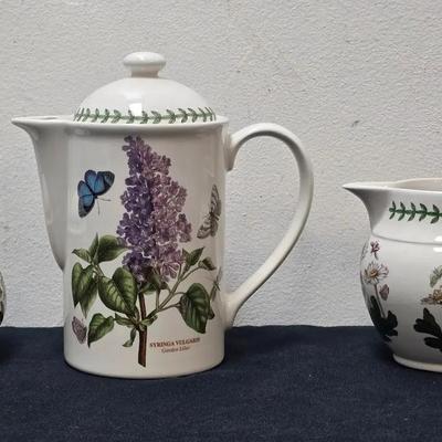PORTMEIRION 'The Botanic Garden' Coffee/Tea Pot, Creamer & Sugar Bowl