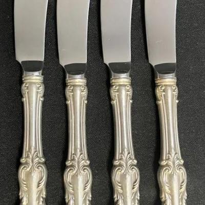 Reed & Barton Marlborough Sterling Handle & Mirror Stele Set Of 4 Butter Spreaders #1