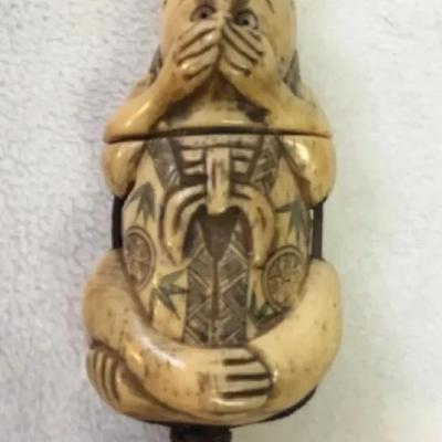 Asian, Bone Figurine Necklace