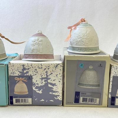 Lladro Christmas Annual Year Bells, 4pcs