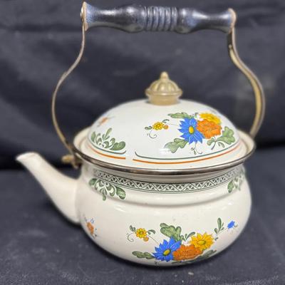 Antique Enamel Teapot