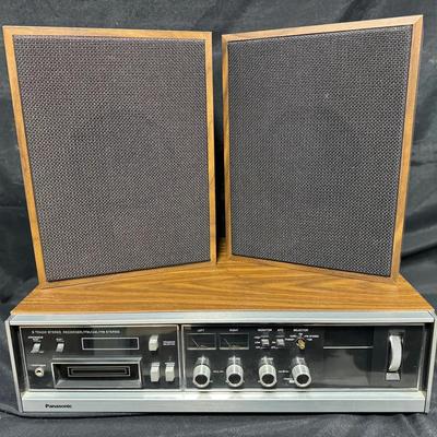 Vintage Panasonic 8-Track Player + Speakers