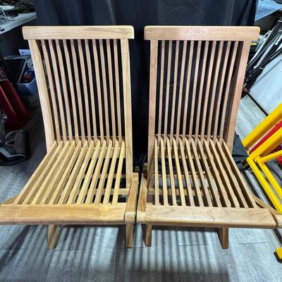Teak Wood Lawn Chairs (2)