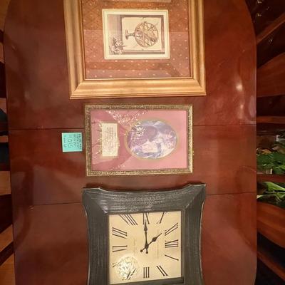 3-Pc Home Decor Lot: Edinburgh Wall Clock, Armillary Sphere Art & "Only One Mother" Framed Poem