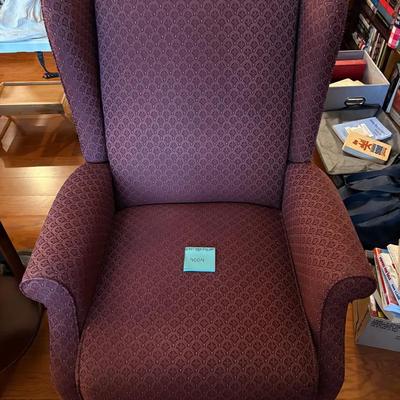Vintage-Style Wingback Accent Chair - Rich Purple Textured Fabric with Queen Anne Legs