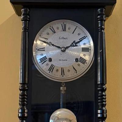 Gilbert Regulator 31 Day Wall Clock Black Wood