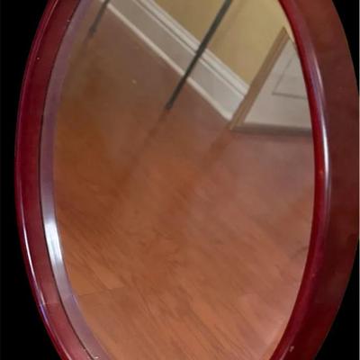 Oval Wood Mirror