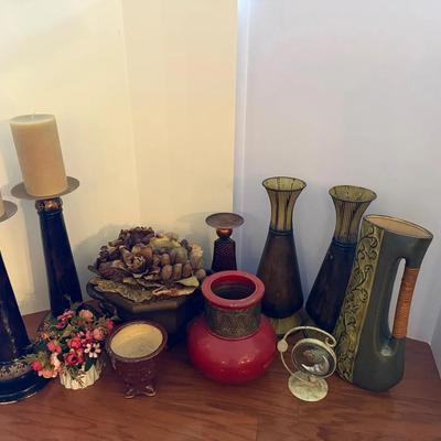 Home Decor Lot, Candles, Vases, And More