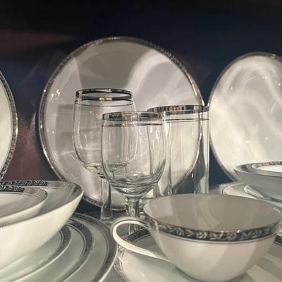 Noritake Silvester Mixed Lot Of China And Stemware