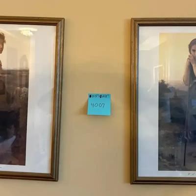 Pair of Ornate Framed Prints: "The Young Shepherdess" & "The Little Shepherdess" by William-Adolphe 