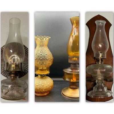 BO115 Four Antique Oil Lamps