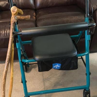 BO361 Medline Basic Steel Rollator + 2 Canes 