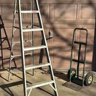 BO213 6 Ft. Aluminum Ladder & Dolly 