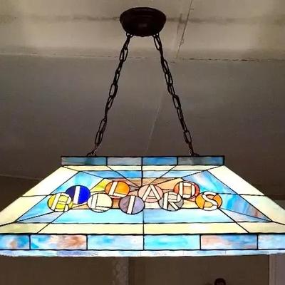 Stained Glass Billiards Pool Table Hanging Light Fixture