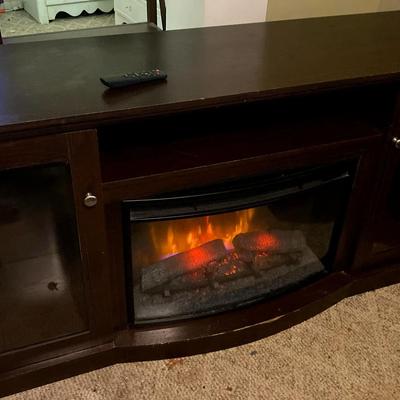 Electric Fireplace Media Cabinet with Remote
