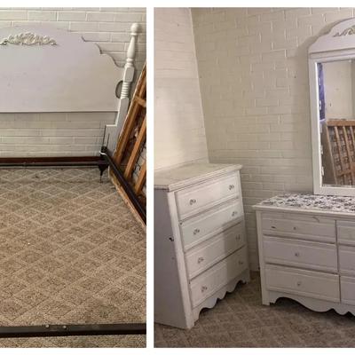 3-Piece Full / Bedroom Suite with Dresser, Bureau & Bed Frame (Restoration Pieces)