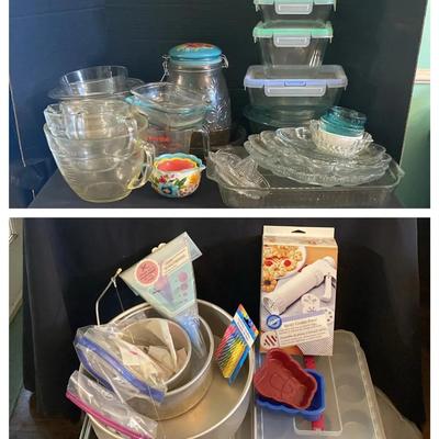 Glass Casseroles, Mixing Bowls & Wilton Bakeware Collection