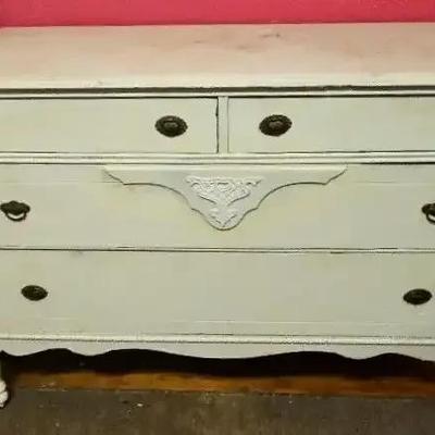 Painted Wood Dresser with Decorative Front