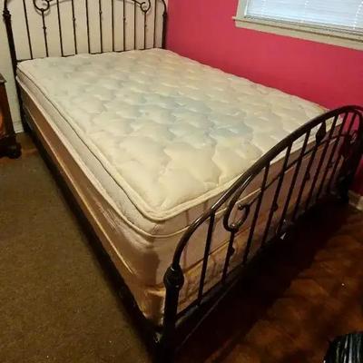 Ornate Metal-Style Bed Frame with Side Rails
