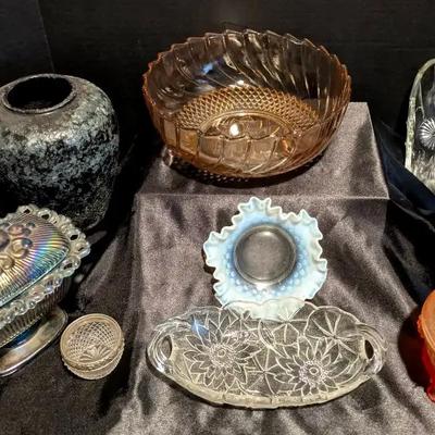 Vintage & Decorative Art Glass Collection, featuring Carnival, Hobnail & Lidded Pieces