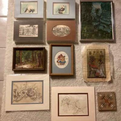 PPM045 Framed Original Scenic Painting, Sand Art, Art On Papyrus & More!