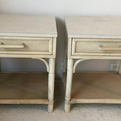 PPM002 Set Of Two Bamboo Style Nightstands 