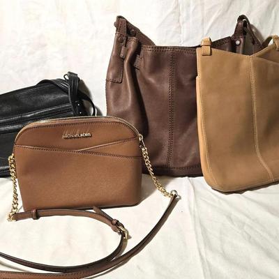 4 Designer Handbags: Michael Kors, Fossil, Stone Mountain 
