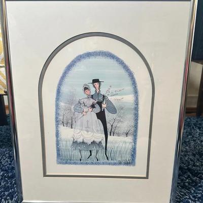 Framed 20x16 “Spring Wedding” P. Buckley Moss Print Signed And Numbered