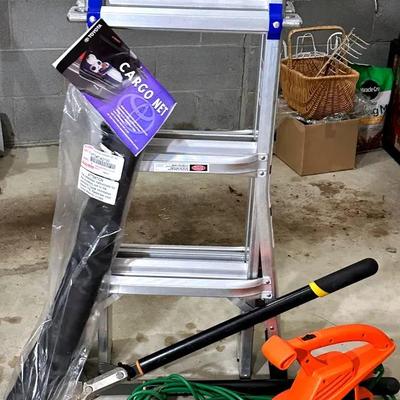 Werner Ladder, Toyota Cargo Net, Black & Decker Leaf Blower & Fisker’s Loppers